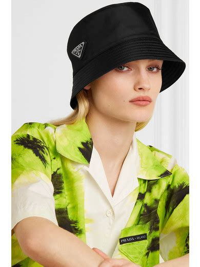 prada appliquéd shell bucket hat|Prada hat size chart.